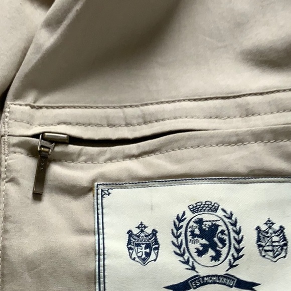 NWOT Tommy Hilfiger Men’s Linen Bomber Jacket. Caramel color. Size Large - Picture 7 of 16